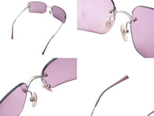 Load image into Gallery viewer, CHANEL シャネル リムレス サングラス パープル ココマーク 眼鏡 アイウェア ロゴ 小物 プラスチック メッキ 62☐17 4017 美品 中古 4c073784