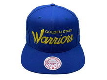 Load image into Gallery viewer, 極美品 JUSTDON ジャストドン Mitchell＆Ness NBA ミッチェルアンドネス HWC ウォーリアーズ スナップバックキャップ ブルー 中古 4c073786
