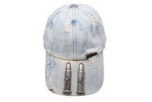 画像をギャラリービューアに読み込む, THUG CLUB サグクラブ TC Life Cap キャップ 帽子 デニム 銃弾 コットン ブルー アンティークシルバー金具 美品 中古 4c073788