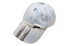 画像をギャラリービューアに読み込む, THUG CLUB サグクラブ TC Life Cap キャップ 帽子 デニム 銃弾 コットン ブルー アンティークシルバー金具 美品 中古 4c073788