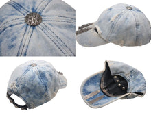 画像をギャラリービューアに読み込む, THUG CLUB サグクラブ TC Life Cap キャップ 帽子 デニム 銃弾 コットン ブルー アンティークシルバー金具 美品 中古 4c073788