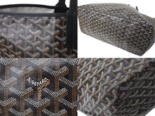 画像をギャラリービューアに読み込む, 極美品 GOYARD ゴヤール サンルイ XXL トートバッグ ハンドバッグ PVC レザー ブラック ヘリンボーン 中古 4c073798