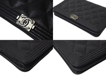 Load image into Gallery viewer, 新品未使用 CHANEL シャネル ボーイシャネル チェーンウォレット 長財布 AP1117 28番台 キャビアスキン ココマーク ブラック 中古 4c073811