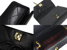 Load image into Gallery viewer, CHANEL シャネル マトラッセ フルフラップチェーンショルダーバッグ 1番台 ラムスキン ココマーク ブラック 美品 中古 4c073812
