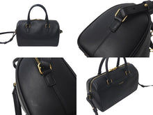 画像をギャラリービューアに読み込む, SAINT LAURENT サンローラン ベイビーダッフル 2WAY ハンドバッグ ショルダーバッグ CLD330958 0714 ブラック ゴールド 美品 中古 4c073817