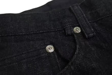 画像をギャラリービューアに読み込む, 新品未使用 CHROMEHEARTS クロムハーツ フレアニー スターパッチ デニムパンツ ブラック コットン シルバー925 レザー 36 中古 4c073856