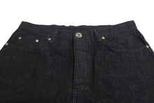 画像をギャラリービューアに読み込む, 新品未使用 CHROMEHEARTS クロムハーツ フレアニー スターパッチ デニムパンツ ブラック コットン シルバー925 レザー 36 中古 4c073856