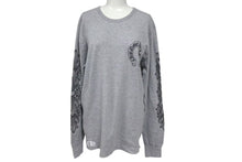 画像をギャラリービューアに読み込む, 新品未使用 CHROMEHEARTS クロムハーツ ホースシュー 長袖Tシャツ サーマル アームプリント クルーネック グレー サイズXL 中古 4c073858