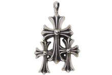 画像をギャラリービューアに読み込む, 新品同様 CHROME HEARTS クロムハーツ 3 CH CRS SML トリプルCHクロススモール シルバーネックレストップ シルバー925 中古 4c073862