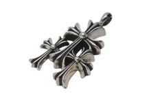 画像をギャラリービューアに読み込む, 新品同様 CHROME HEARTS クロムハーツ 3 CH CRS SML トリプルCHクロススモール シルバーネックレストップ シルバー925 中古 4c073862