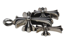 画像をギャラリービューアに読み込む, 新品同様 CHROME HEARTS クロムハーツ 3 CH CRS SML トリプルCHクロススモール シルバーネックレストップ シルバー925 中古 4c073862