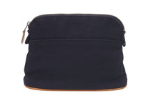 Load image into Gallery viewer, HERMES エルメス ポリードポーチ20 ハイビスカス コスメティックポーチ ブラック シルバー金具 美品 中古 4c073868