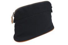 Load image into Gallery viewer, HERMES エルメス ポリードポーチ20 ハイビスカス コスメティックポーチ ブラック シルバー金具 美品 中古 4c073868