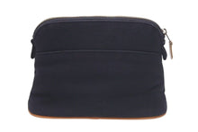 Load image into Gallery viewer, HERMES エルメス ポリードポーチ20 ハイビスカス コスメティックポーチ ブラック シルバー金具 美品 中古 4c073868