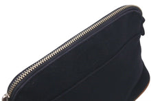 Load image into Gallery viewer, HERMES エルメス ポリードポーチ20 ハイビスカス コスメティックポーチ ブラック シルバー金具 美品 中古 4c073868