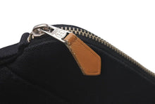 Load image into Gallery viewer, HERMES エルメス ポリードポーチ20 ハイビスカス コスメティックポーチ ブラック シルバー金具 美品 中古 4c073868
