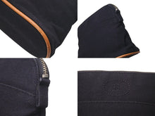 Load image into Gallery viewer, HERMES エルメス ポリードポーチ20 ハイビスカス コスメティックポーチ ブラック シルバー金具 美品 中古 4c073868