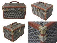 画像をギャラリービューアに読み込む, GOYARD ゴヤール ヴァニティケース 化粧ケース ヴィンテージ ブラック ブラウン キャンバス レザー ゴールド金具 良品 中古 4c073869