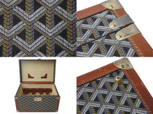 画像をギャラリービューアに読み込む, GOYARD ゴヤール ヴァニティケース 化粧ケース ヴィンテージ ブラック ブラウン キャンバス レザー ゴールド金具 良品 中古 4c073869