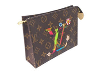画像をギャラリービューアに読み込む, 新品未使用 LOUIS VUITTON ルイヴィトン LV × TM トリオ ポッシュ トワレ ポーチ M13762 モノグラム LVハンド 新作 村上隆 中古 4c073874