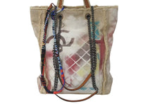 Load image into Gallery viewer, 極美品 CHANEL シャネル トートバッグ グラフィティ アクト2 ブリコラージュ 19番台 2014年春夏 コットンキャンバス ブラウン 中古 4c073894