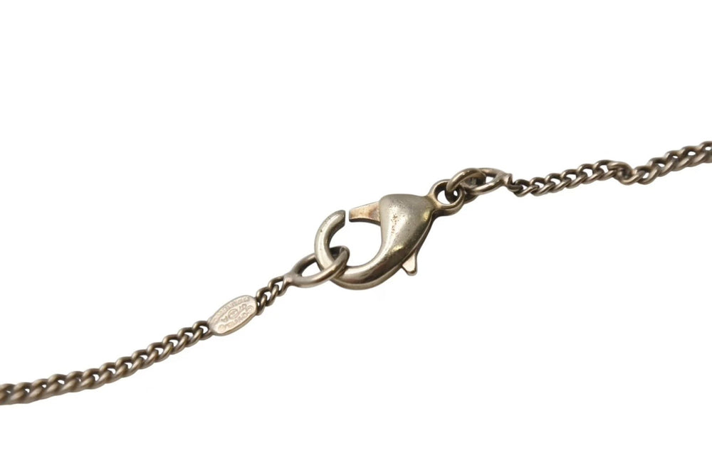 Very Good Condition CHANEL Coco Mark Necklace Accessory Gold Lame 07A Engraved GP Gold Used 4c073896