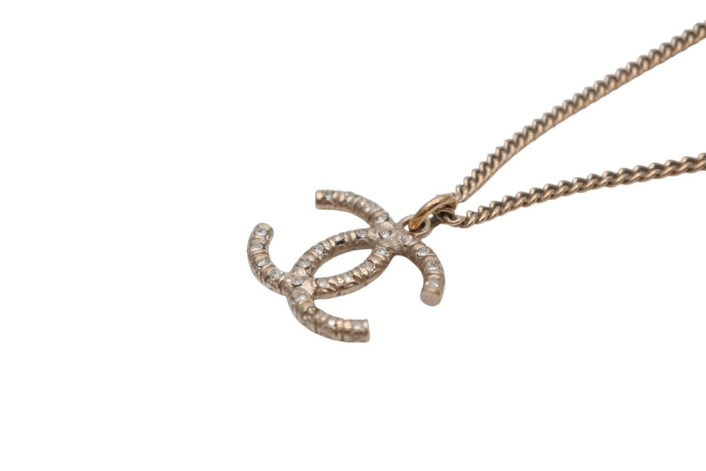 CHANEL Cocomark Necklace GP Rhinestone Gold Hardware Logo Accessory Jewelry 08C 5g Good Condition Used 4c073913