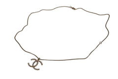 Very Good Condition CHANEL Necklace Big Coco Mark Accessories Rhinestone A18 Engraved GP Gold Used 4c073926