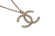 Load image into Gallery viewer, 極美品 CHANEL シャネル ネックレス デカココマーク アクセサリー ラインストーン A18刻印 GP ゴールド 中古 4c073926