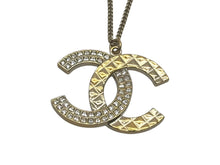 Load image into Gallery viewer, 極美品 CHANEL シャネル ネックレス アクセサリー ココマーク B17C刻印 GP スクエアストーン ゴールド 中古 4c073929