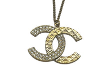 Load image into Gallery viewer, 極美品 CHANEL シャネル ネックレス アクセサリー ココマーク B17C刻印 GP スクエアストーン ゴールド 中古 4c073929