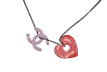 画像をギャラリービューアに読み込む, CHANEL シャネル ココマーク ハート ネックレス 重量約14.5g メタル ピンク レッド シルバー 美品 中古 4c073931