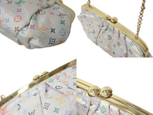 画像をギャラリービューアに読み込む, LOUISVUITTON ルイヴィトン オモニエール ハンドバッグ M92060 モノグラムサテン ホワイト マルチカラー ゴールド金具 美品 中古 4c073942