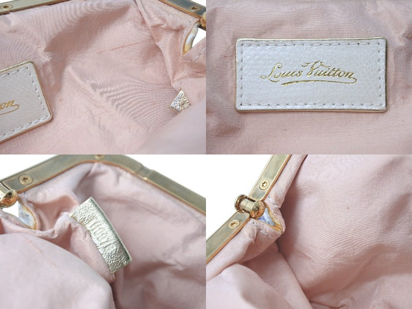 LOUISVUITTON Louis Vuitton Omoniere Handbag M92060 Monogram Satin White Multicolor Gold Hardware Good Condition Used 4c073942
