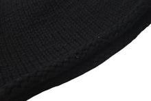 画像をギャラリービューアに読み込む, CHROME HEARTS クロムハーツ BSフレア レザーパッチ ニットキャップ ビーニー フレアボール カシミヤ ブラック 美品 中古 4c073946