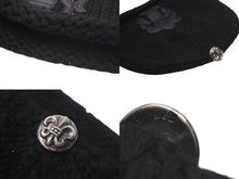 画像をギャラリービューアに読み込む, CHROME HEARTS クロムハーツ BSフレア レザーパッチ ニットキャップ ビーニー フレアボール カシミヤ ブラック 美品 中古 4c073946