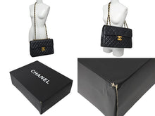 Load image into Gallery viewer, CHANEL シャネル デカマトラッセ チェーンショルダーバッグ シングルフラップ 3番台 ブラック ゴールド金具 美品 中古 4c073948