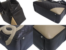 Load image into Gallery viewer, CHANEL シャネル カンボンライン ショルダーバッグ ココマーク 9番台 カーフスキン ブラウン ベージュ シルバー金具 美品 中古 4c073958