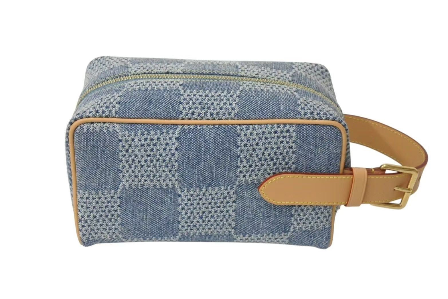 美品ルイビトン ルイ・ヴィトン ロッカー ドップキット ハンドバッグ N40753 デニム 美