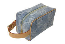 画像をギャラリービューアに読み込む, 新品同様 LOUIS VUITTON ルイヴィトン ロッカードップキット ハンドバッグ N40753 ダミエデニム ブルー ブラウン ゴールド 中古 4c073960