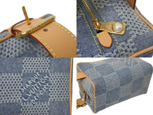 画像をギャラリービューアに読み込む, 新品同様 LOUIS VUITTON ルイヴィトン ロッカードップキット ハンドバッグ N40753 ダミエデニム ブルー ブラウン ゴールド 中古 4c073960