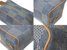 画像をギャラリービューアに読み込む, 新品同様 LOUIS VUITTON ルイヴィトン ロッカードップキット ハンドバッグ N40753 ダミエデニム ブルー ブラウン ゴールド 中古 4c073960