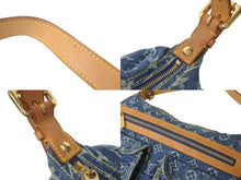 画像をギャラリービューアに読み込む, LOUIS VUITTON ルイヴィトン バギーPM ショルダーバッグ M95049 モノグラムデニム ヌメ革 ブルー ゴールド 美品 中古 4c073961