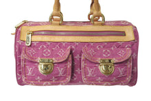 画像をギャラリービューアに読み込む, LOUIS VUITTON ルイヴィトン ネオスピーディ ハンドバッグ M95214 モノグラムデニム ゴールド金具 ピンク 美品 中古 4c073962
