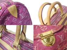 画像をギャラリービューアに読み込む, LOUIS VUITTON ルイヴィトン ネオスピーディ ハンドバッグ M95214 モノグラムデニム ゴールド金具 ピンク 美品 中古 4c073962