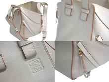 画像をギャラリービューアに読み込む, LOEWE ロエベ ハンモック スモールバッグ ショルダーバッグ ロゴ 2WAY 062125 カーフレザー ベージュ ゴールド金具 美品 中古 4c073965