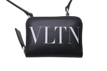画像をギャラリービューアに読み込む, VALENTINO ヴァレンティノ 財布 GARAVANI ショルダーストラップ UY2P0R48LVN 二つ折り 財布 ブラック レザー 美品 中古 4c073974