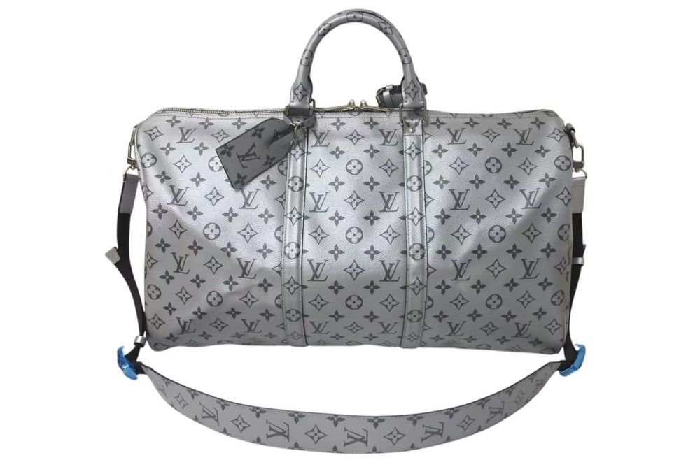 極美品 LOUIS VUITTON ルイヴィトン キーポル バンドリエール50 ボストンバッグ M43848 モノグラム 18SS シルバー 中古 4c073978