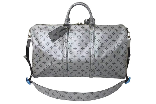 Very good condition LOUIS VUITTON Keepall Bandouliere 50 Boston bag M43848 Monogram 18SS Silver Used 4c073978