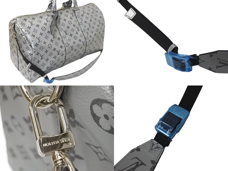 Very good condition LOUIS VUITTON Keepall Bandouliere 50 Boston bag M43848 Monogram 18SS Silver Used 4c073978